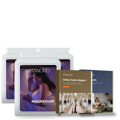 3 burkar Vitanord Magnesium + gratis e-böcker
